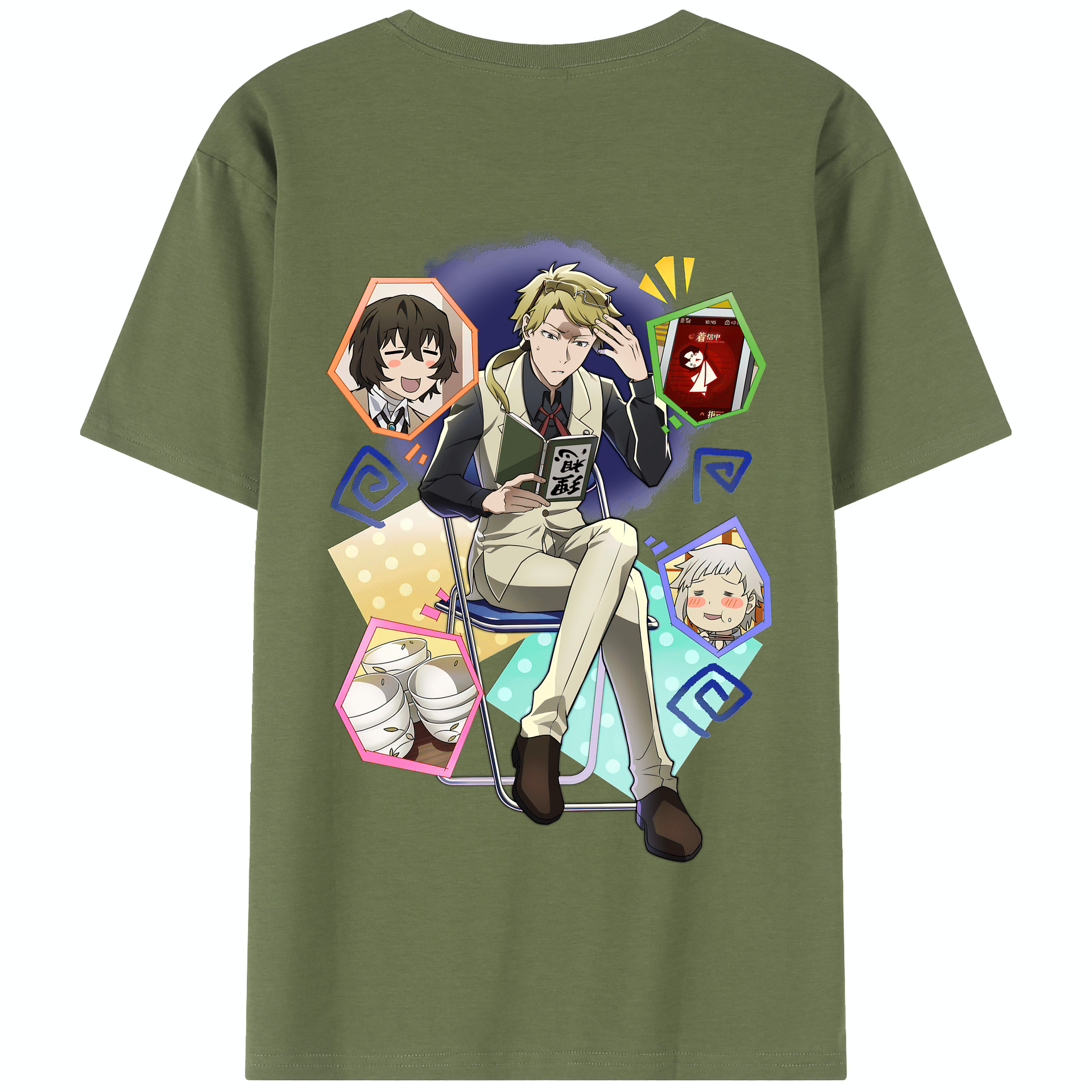 （画像用） 文豪ストレイドッグス Bungo Stray Dogs 綿100％半袖Tシャツ（背面プリント）